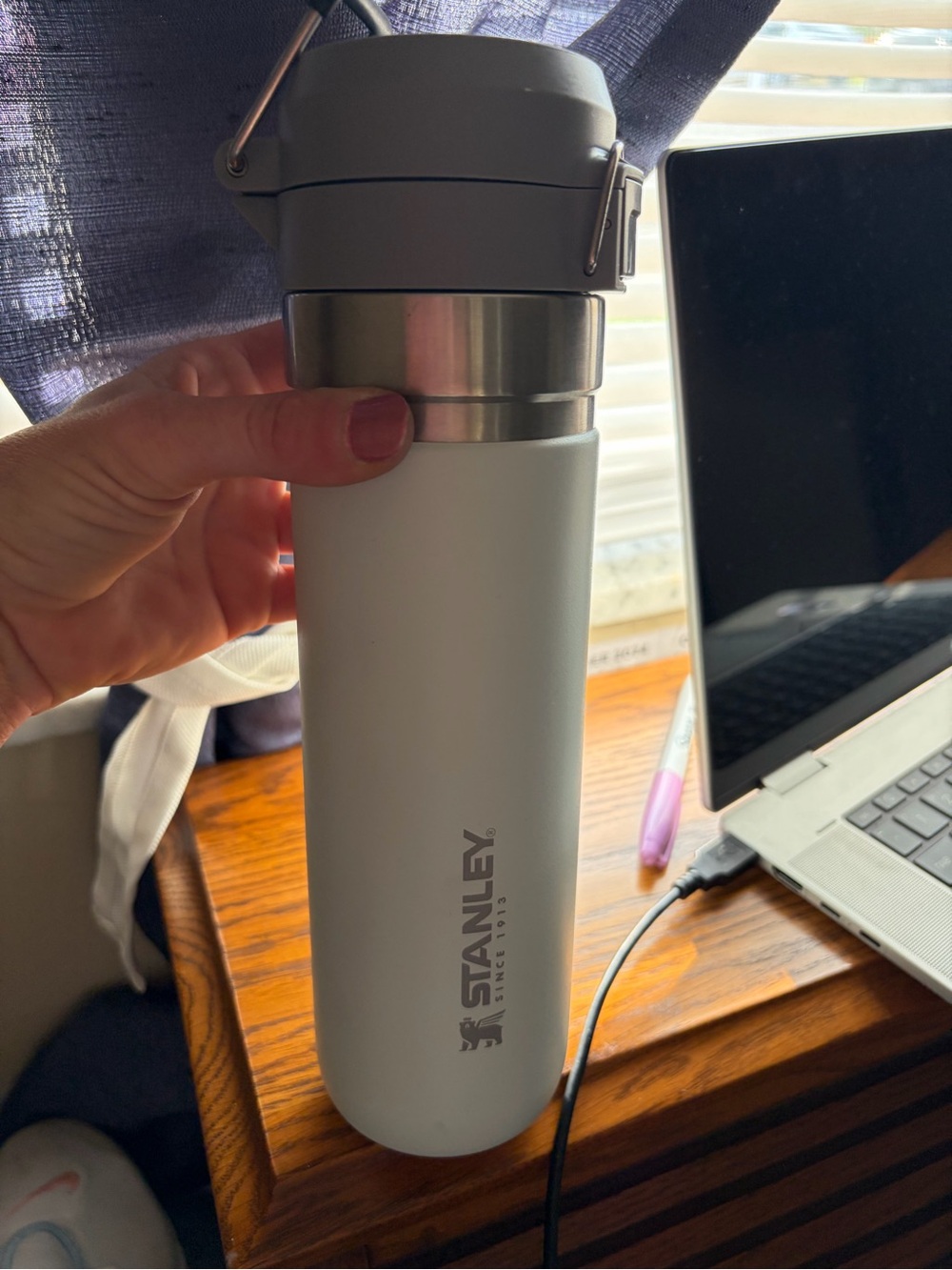 Stanley Matte pastel blue Travel Bottle with Gray Lid